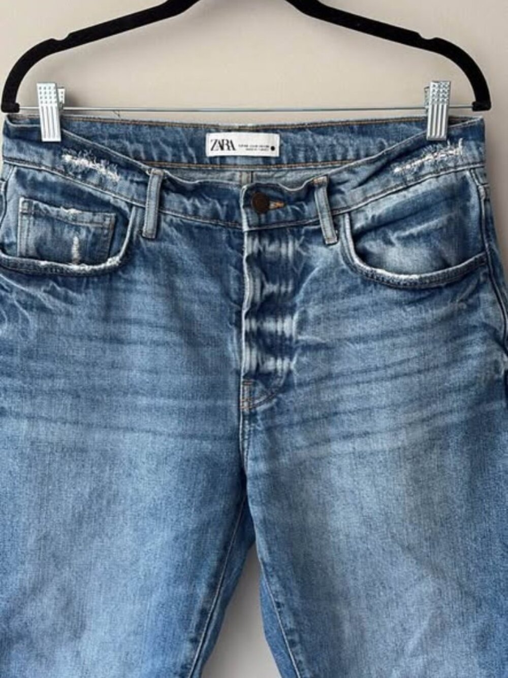 Zara High Rise Button Fly Jeans 8 - Picture 5 of 8